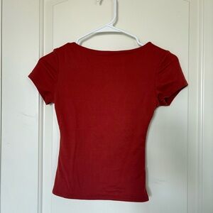 Altar'd State Red Short Sleeve Fitted Tee